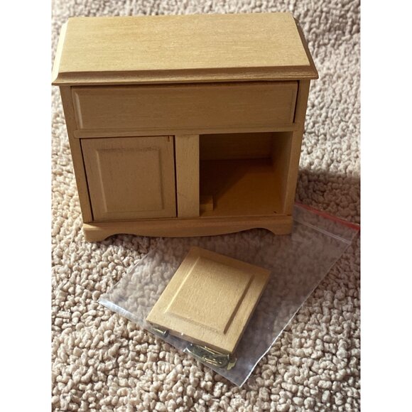 VTG Doll House Miniature Furniture Miscellaneous Unfinished Wood Hutch Dry Sink - Picture 5 of 13